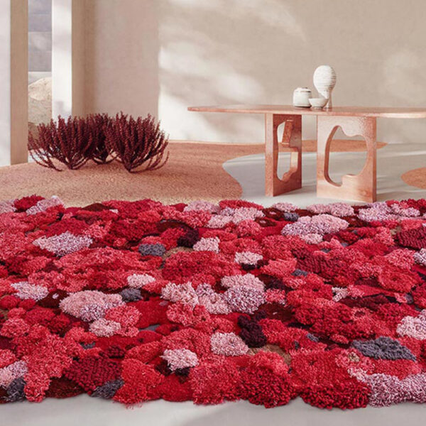 Alfombra rectangular de musgo personalizada roja - Imagen 6