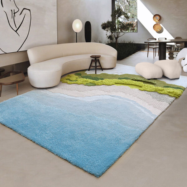 Alfombras rectangulares de musgo personalizadas azul - Imagen 6
