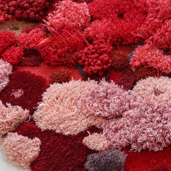 Alfombra rectangular de musgo personalizada roja - Imagen 3