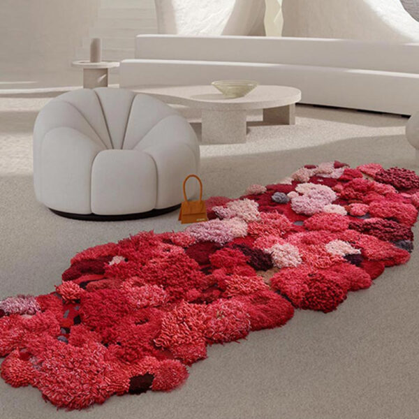 Alfombras de musgo personalizadas rojas forma orgánica - Imagen 5