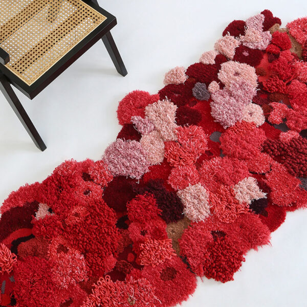 Alfombras de musgo personalizadas rojas forma orgánica - Imagen 3