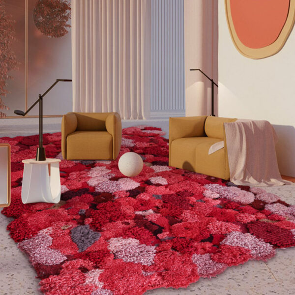 Alfombra rectangular de musgo personalizada roja - Imagen 5