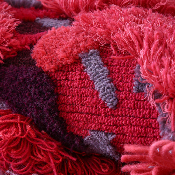 Alfombras redondas de musgo personalizadas rojas - Imagen 4