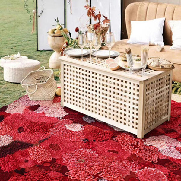 Alfombras redondas de musgo personalizadas rojas - Imagen 5